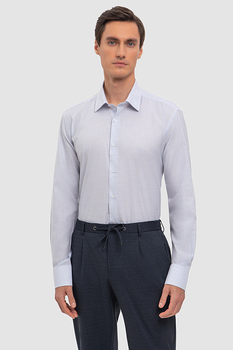 Сорочка из итальянской хлопковой ткани Monti, цвет Серый