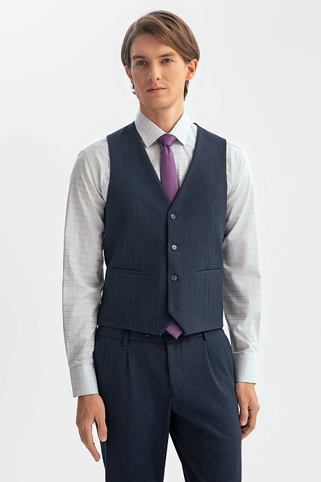 Жилет костюмный, синий цвет, цвет Синий темный