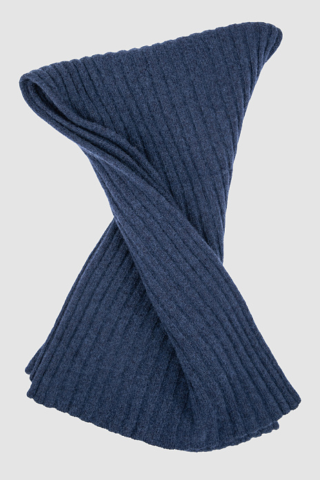 Синий шерстяной шарф, цвет Синий