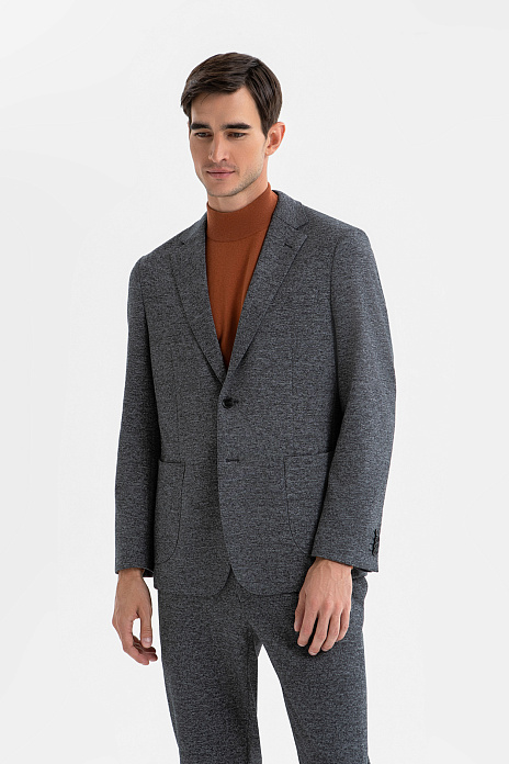 Пиджак однобортный с эффектом меланжа, цвет Серый