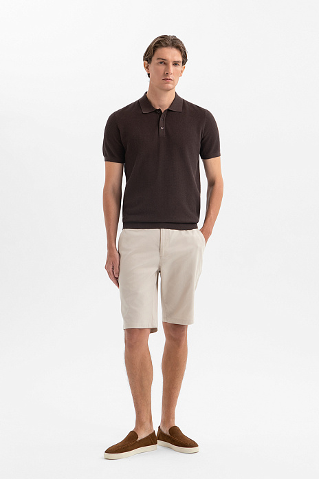 Бермуды из хлопка и тенсела, цвет Бежевый