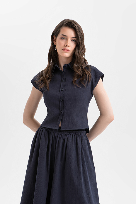 Блузка из хлопка, цвет Синий