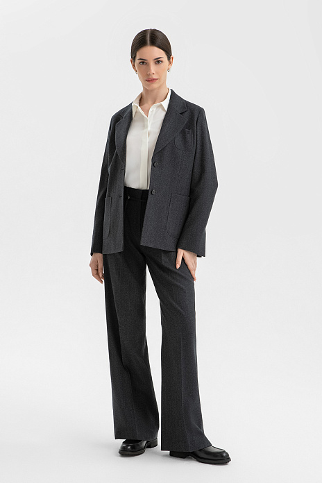 Брюки из шерсти, цвет Серый темный