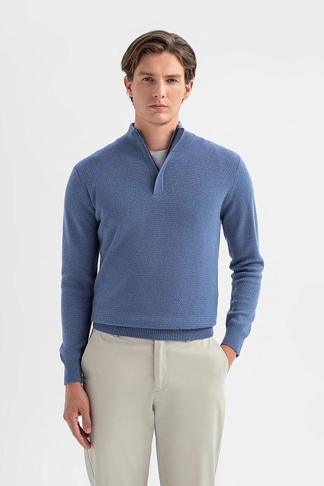Джемпер из шерсти и кашемира, цвет Голубой темный