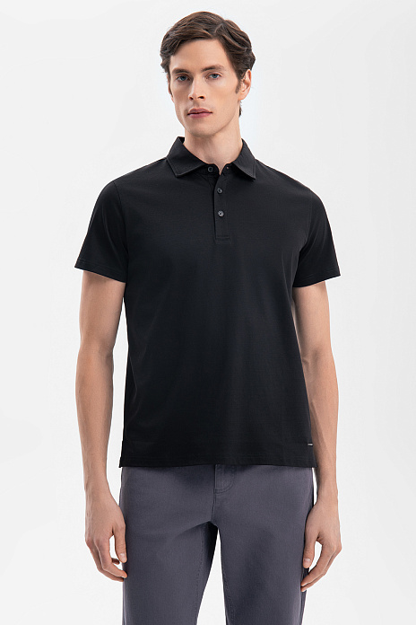 Поло из мерсеризованного хлопка, цвет Черный