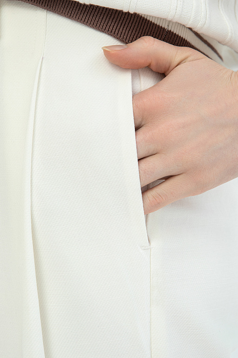 Брюки палаццо из тенсела и хлопка, цвет Белый
