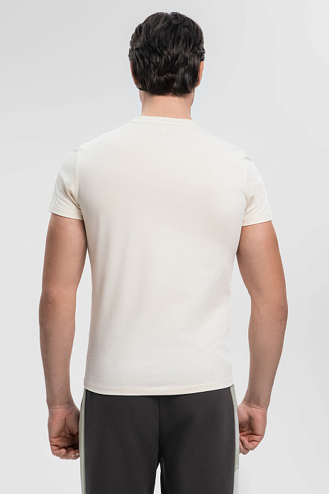 Бежевая хлопковая футболка, цвет Бежевый