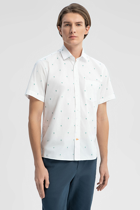 Сорочка с коротким рукавом из хлопка, цвет Белый