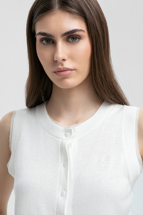 Блузка из хлопка и вискозы, цвет Белый