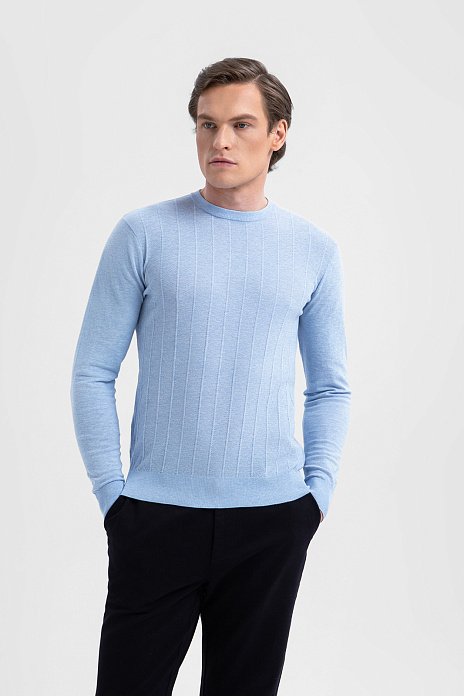 Джемпер из хлопка Пима, цвет Голубой светлый