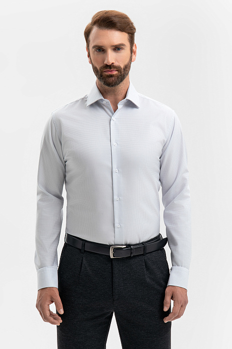 Сорочка из хлопка, легкая в уходе, цвет Серый светлый