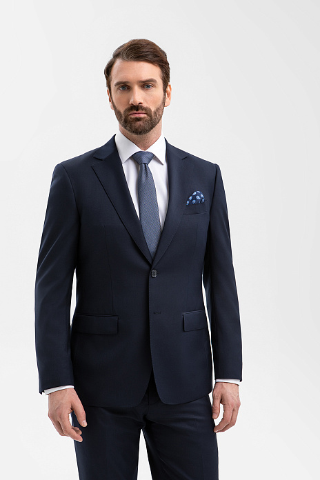 Пиджак из смесовой шерсти, цвет Синий темный