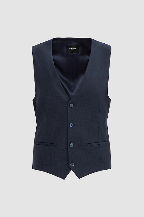Жилет из шерсти, цвет Синий темный
