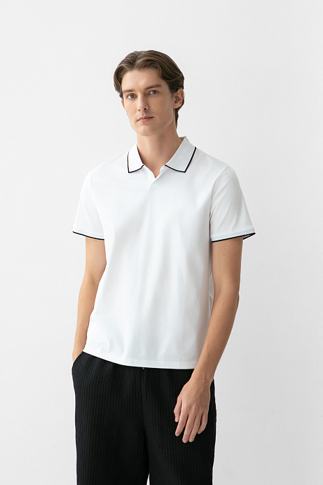 Поло из мерсеризованного хлопка, цвет Белый