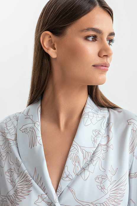Рубашка пижамная серого цвета, цвет Серый светлый