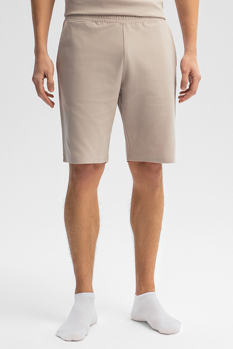 Шорты из хлопка бежевого цвета, цвет Бежевый