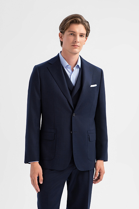 Пиджак из шерсти и кашемира с водоотталкивающей обработкой, лимитированная коллекция, цвет Синий темный