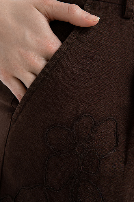 Шорты изо льна, цвет Коричневый