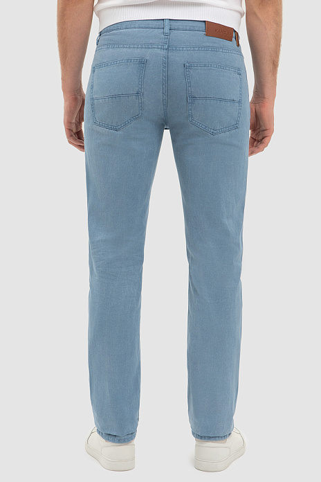 Джинсы с добавлением льна, цвет Голубой