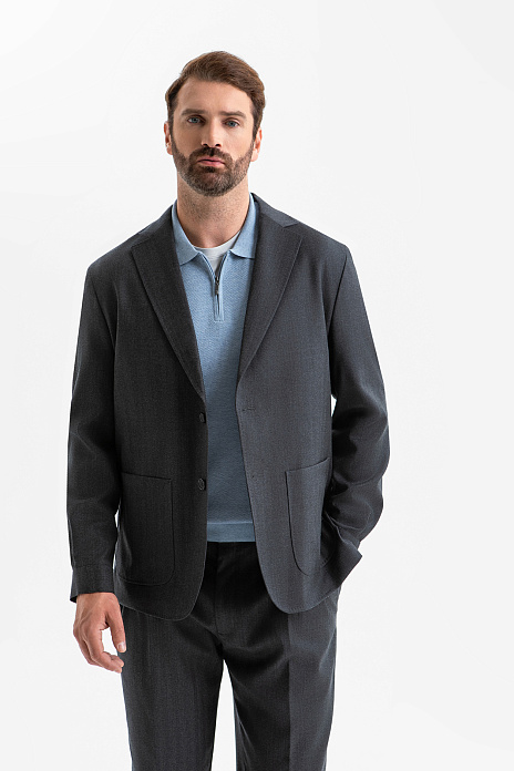 Пиджак из шерсти, устойчивой к сминанию и загрязнениям, цвет Синий темный