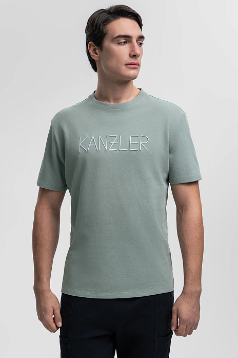 Зеленая футболка из хлопка, цвет Мятный