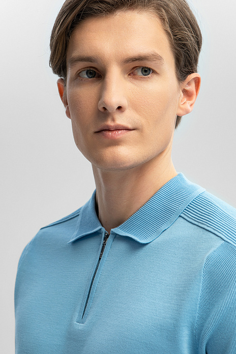 Поло из хлопка Пима, цвет Голубой светлый