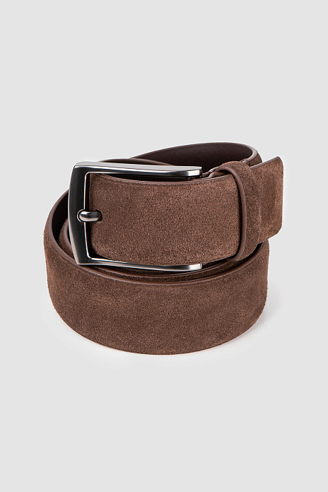 Ремень из натуральной замши, цвет Коричневый