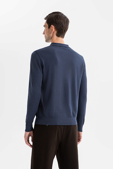 Джемпер поло из хлопка Пима, цвет Синий