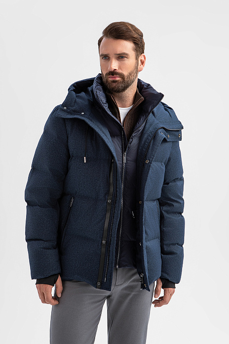 Пуховик с водоотталкивающей обработкой, цвет Синий темный