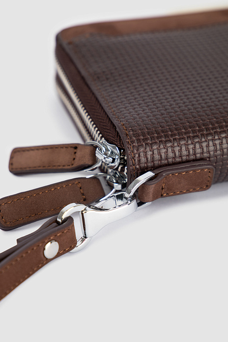 Клатч из натуральной кожи, цвет Коричневый