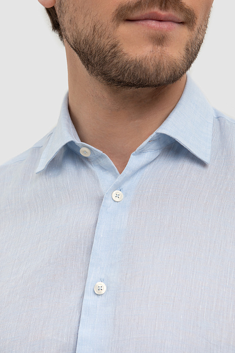 Сорочка изо льна, лимитированная коллекция, цвет Голубой светлый