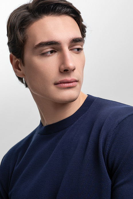 Джемпер из хлопка Пима, цвет Синий темный