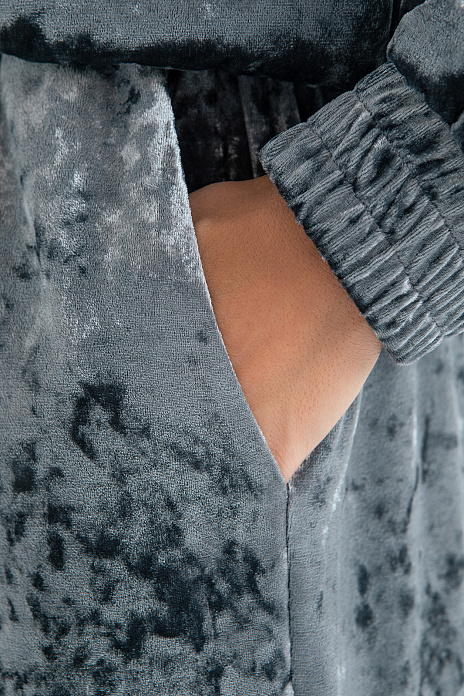 Брюки спортивные с бархатной фактурой, цвет Серый