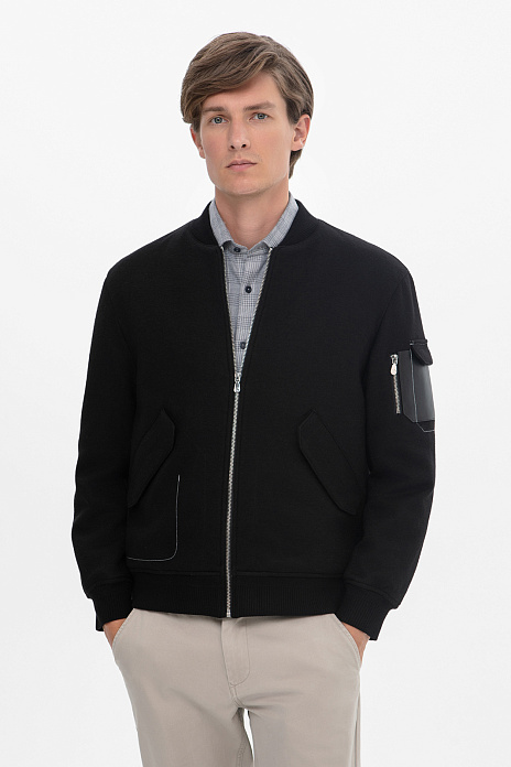 Бомбер из смесовой шерсти Limited edition, цвет Черный
