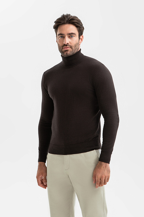 Водолазка из хлопка и кашемира, цвет Коричневый