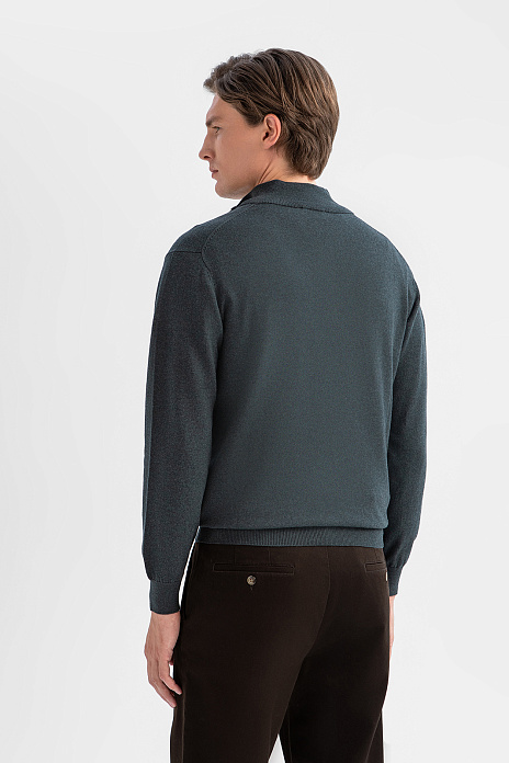 Джемпер из хлопка и кашемира, цвет Зеленый темный
