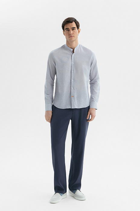 Брюки из тенсела и вискозы, лимитированная коллекция, цвет Синий темный